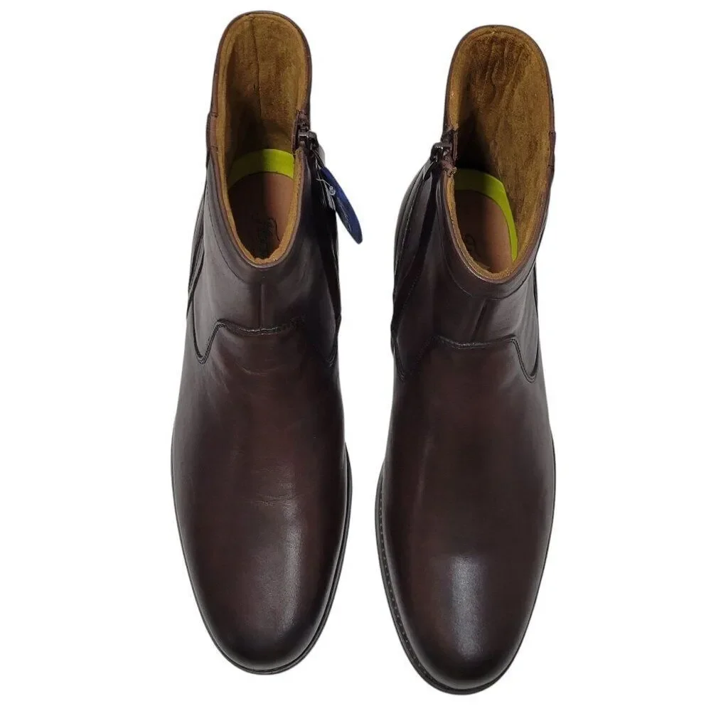 Florsheim Midtown‎ Boot Zip Plain Toe Mens Size 11 D Brown Genuine Leather NEW